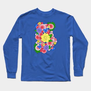 Flowers and Butterflies Long Sleeve T-Shirt